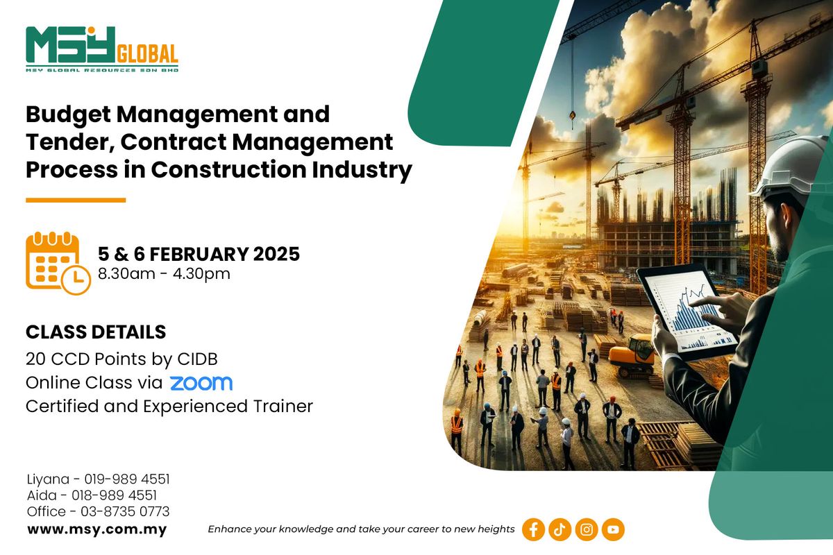 CCD ONLINE PROGRAM | BUDGET MANAGEMENT & TENDER, CONTRACT MANAGEMENT PROCESS IN CONSTRUCTION INDUSTR