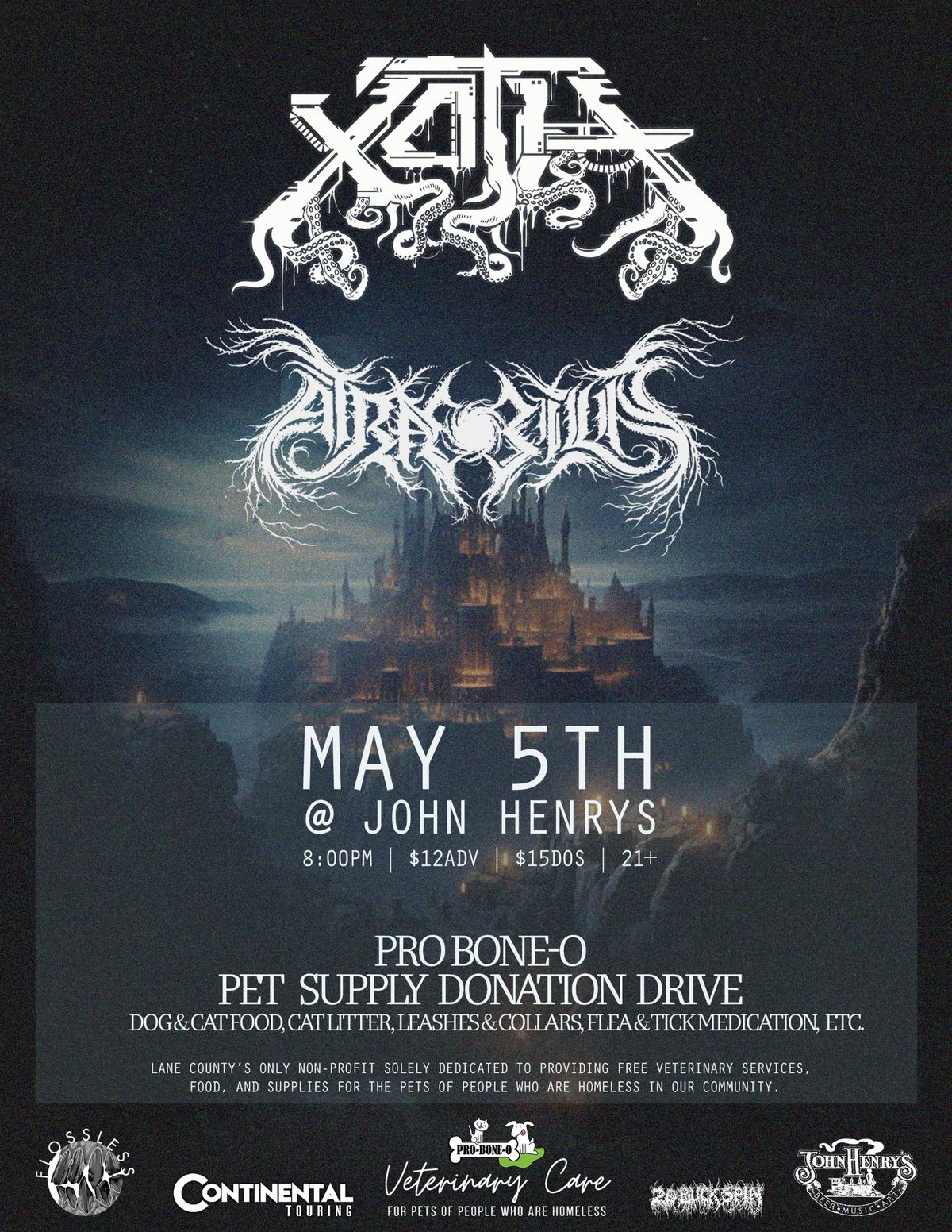 Death Metal & Supply Drive for Pro-Bone-O with XOTH and ATRAE BILIS!