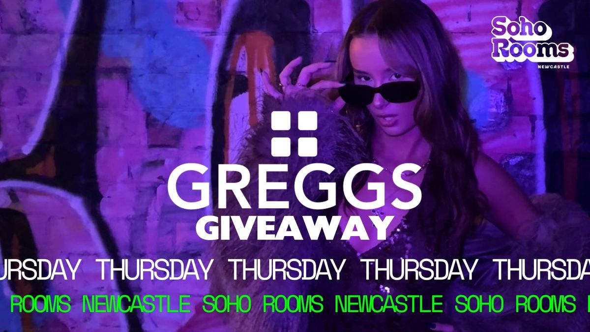 Freshers Greggs Giveaway | Thursday 2nd October | Soho Rooms Newcastle