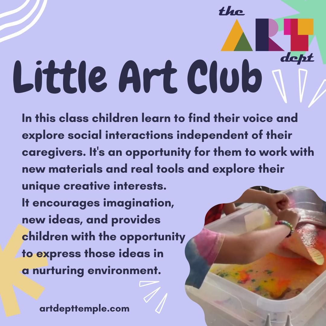 Little Art Club (PreK 3-5)- Tuesday afternoons