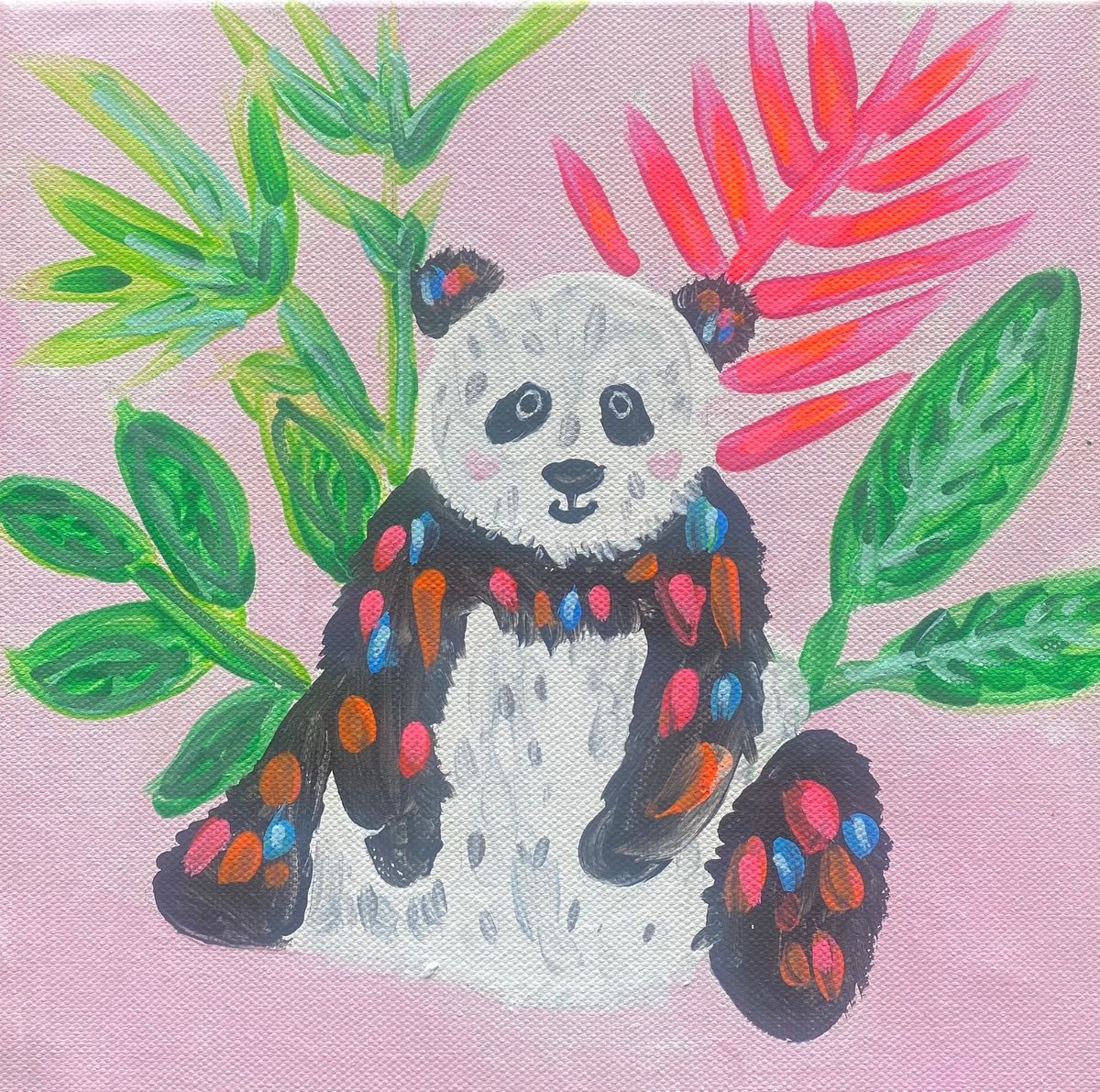 Panda Bear \ud83d\udc3c\ud83c\udf3f Paint Sip Snack