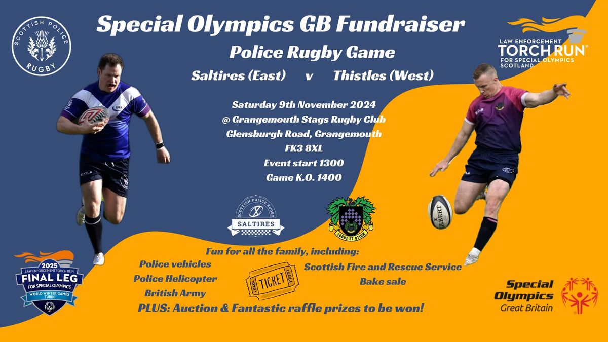 Police charity rugby match in aid of Law Enforcement Torch Run \/ Special Olympics GB