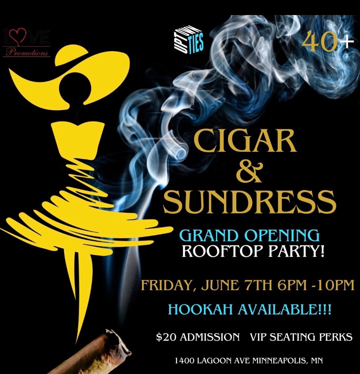 Cigars & Sundress Ties Uptown 40+ Rooftop Grand Opening 