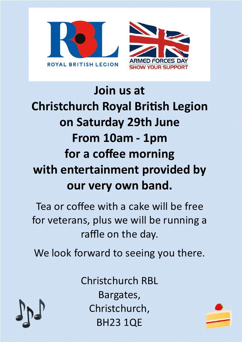 Christchurch RBL Armed Forces Day Coffee Morning