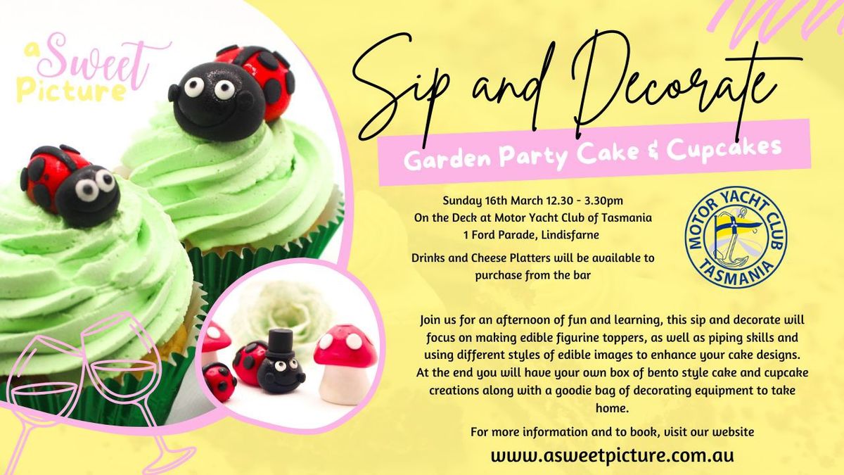 Sip and Paint - Garden Party Bento Cake and Cupcakes