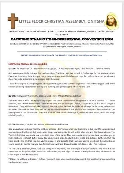 CAPSTONE DYNAMIC 7 THUNDERS REVIVAL CONVENTION ONITSHA 2024