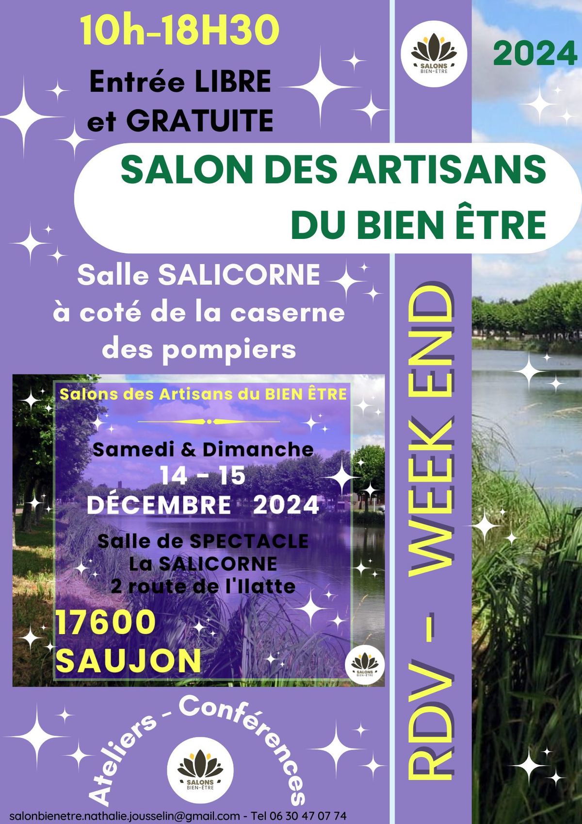 SALON des ARTISANS du BIEN-\u00caTRE \u00e0 SAUJON - 14 et 15 d\u00e9cembre 2024-entr\u00e9e LIBRE salle "la SALICORNE"