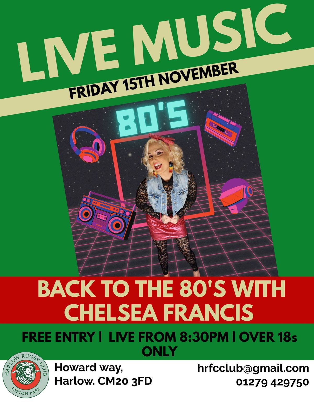 Live Music: Back to the 80's with Chelsea Francis