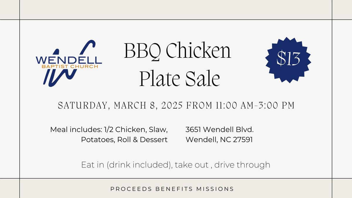 BBQ Chicken Plate Sale