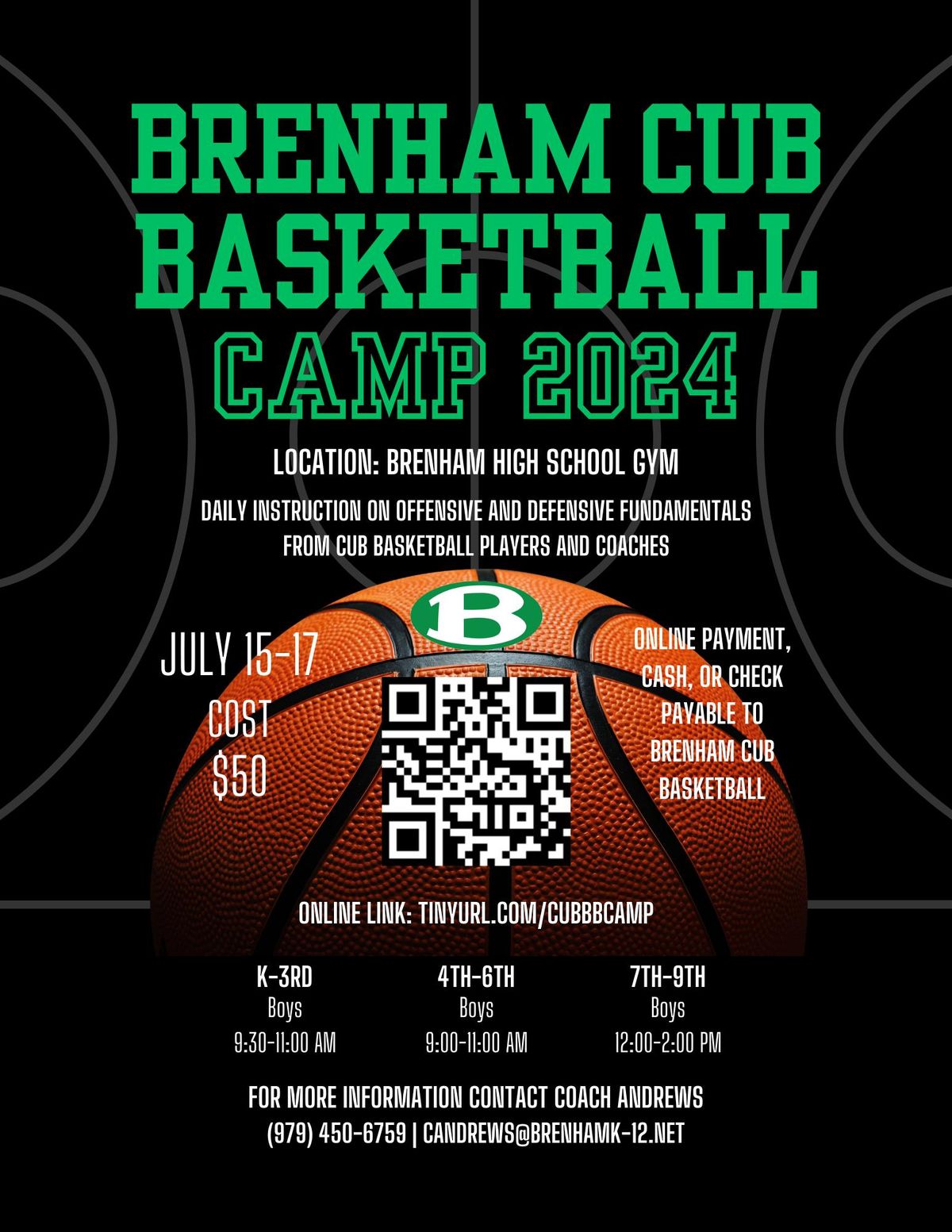 Brenham Cub Basketball Camp (Boys)