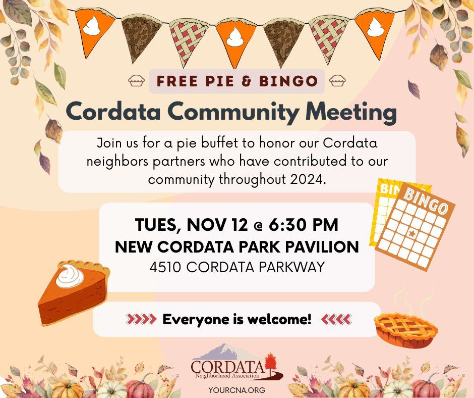 Cordata Pie and BINGO night!