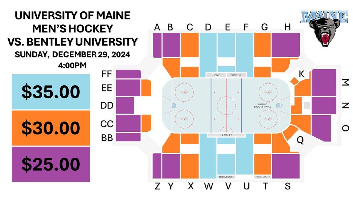 Bentley Falcons at Maine Black Bears Mens Hockey at Cross Insurance Arena