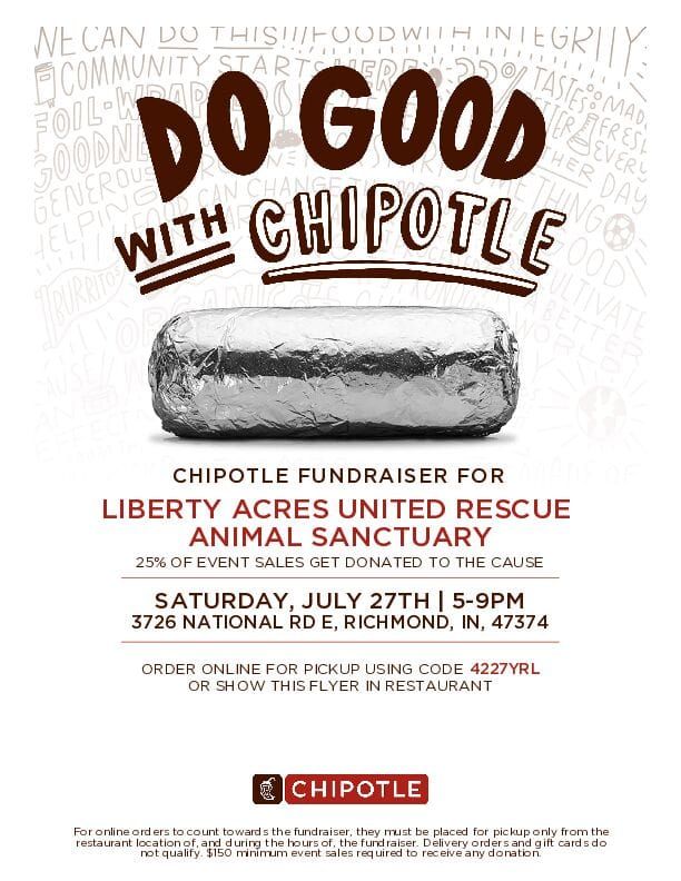 Chipotle Fundraiser for the Sanctuary Animals 