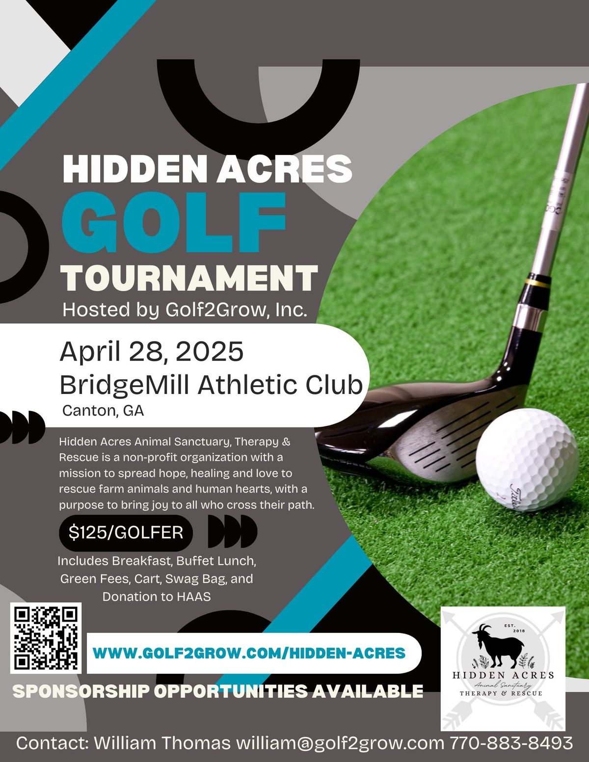 Hidden Acres Animal Sanctuary Golf Tournament at BridgeMill Athletic Club