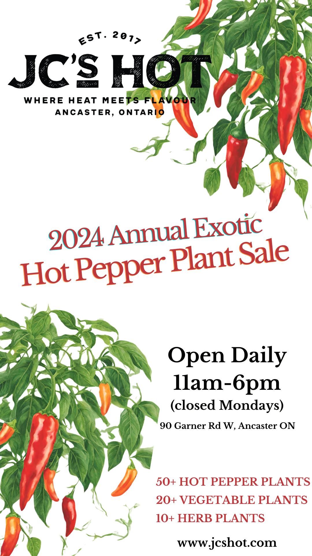 JC's Hot Annual Exotic Hot Pepper Plant Sale