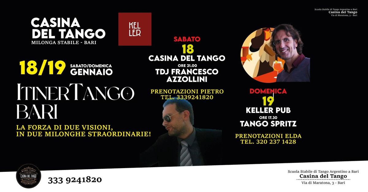 ITINERTANGO-BARI SABATO 18 E DOMENICA 19 GENNAIO 