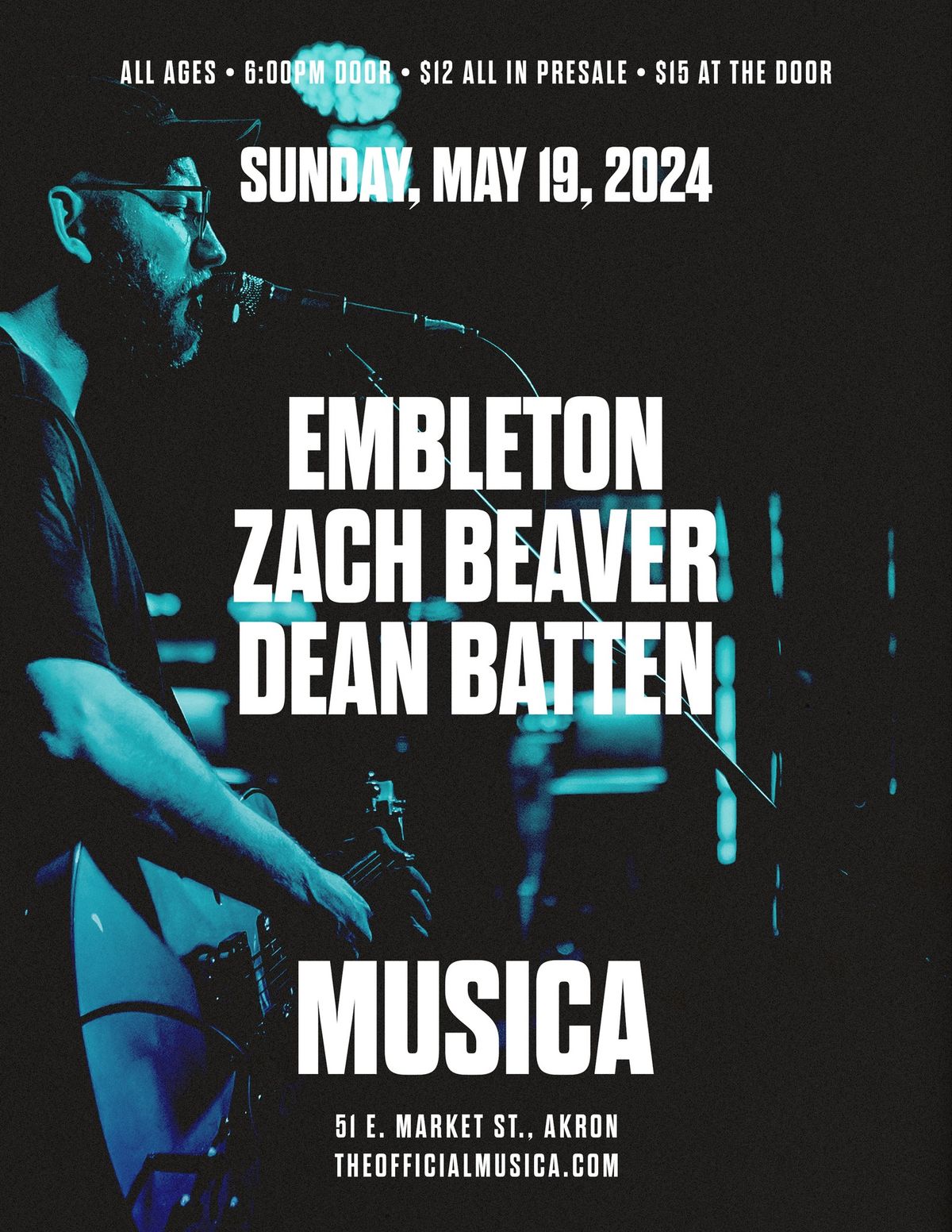Embleton, Zach Beaver, Dean Batten at Musica