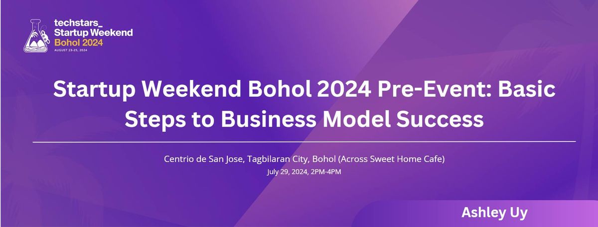Techstar Startup Weekend Bohol 2024 1st Pre-Event: Basic Steps to Business Model Success