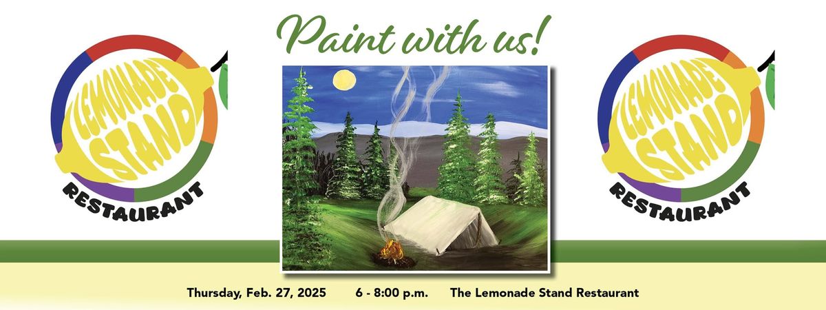 Camping Scene Paint Party at The Lemonade Stand 