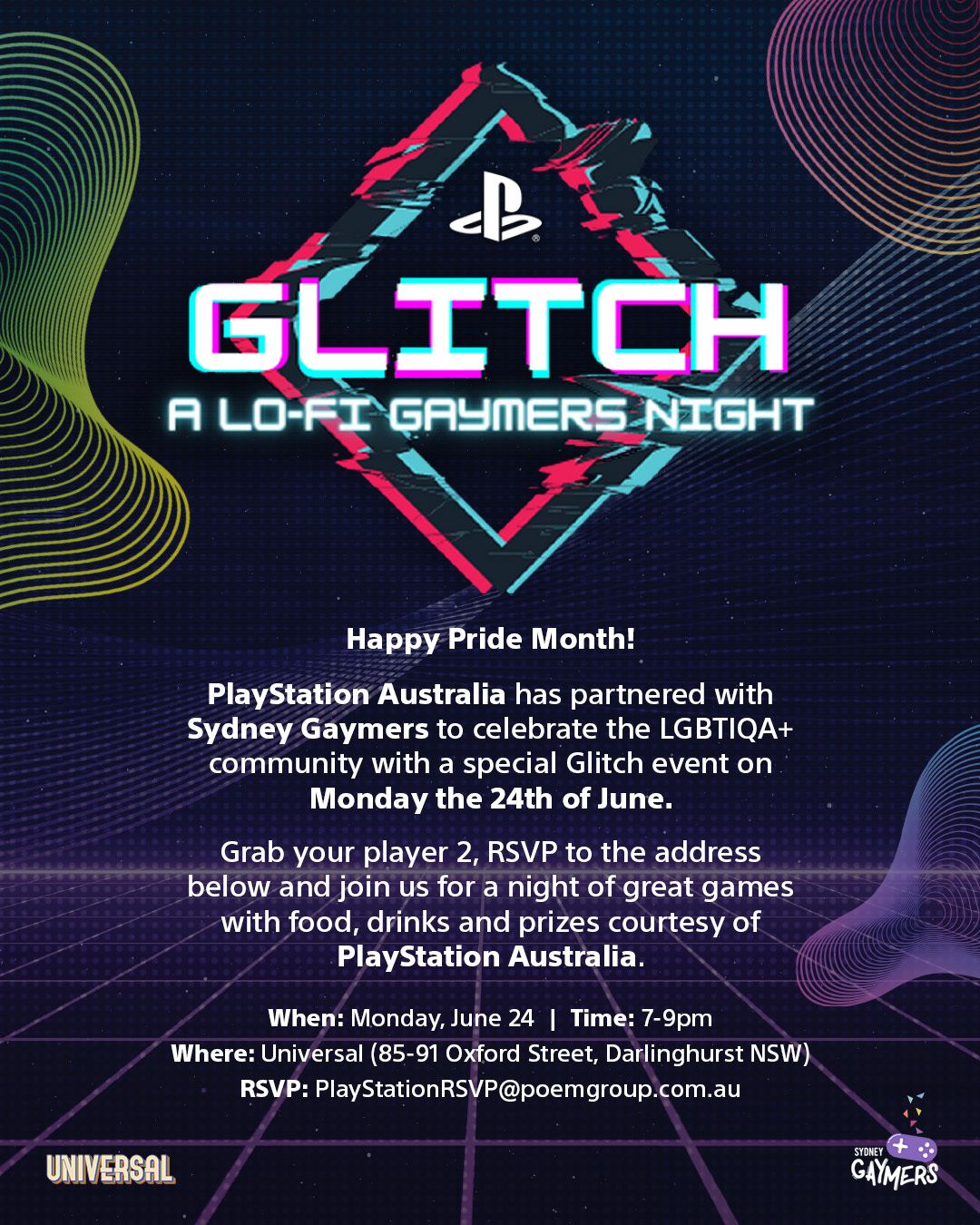 Playstation X Glitch (RSVP by Email Required, see description )
