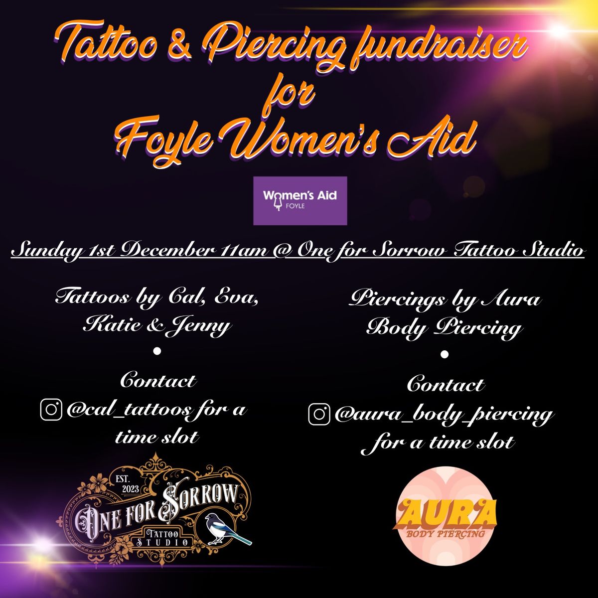 Tattoo & Piercing Fundraiser for Foyle Women's Aid