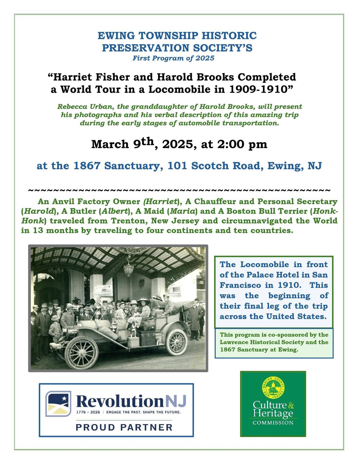 Harriet Fisher and Harold Brooks Completed World Tour in Locomobile 1909-1910