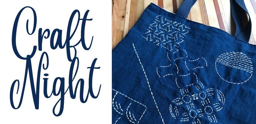Craft Night - Sashiko Japanese Embroidered Tote