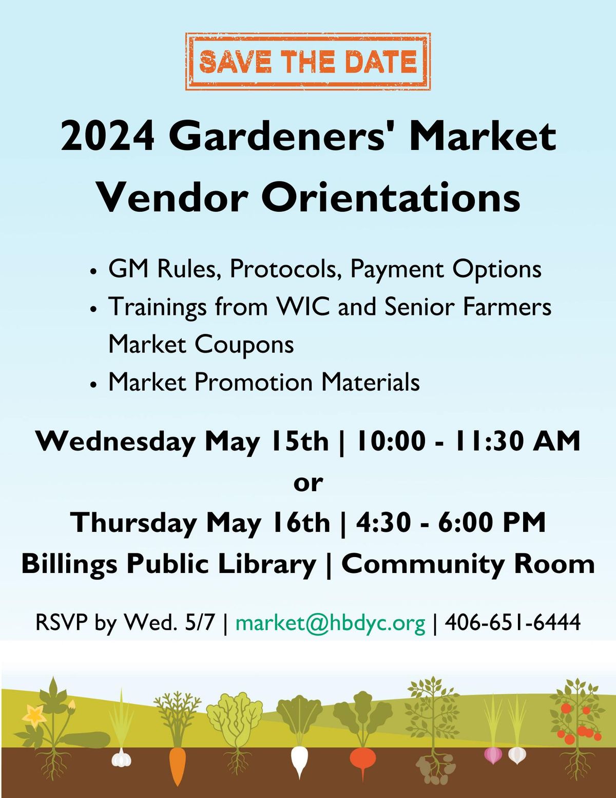 Gardeners' Market Vendor Orientation