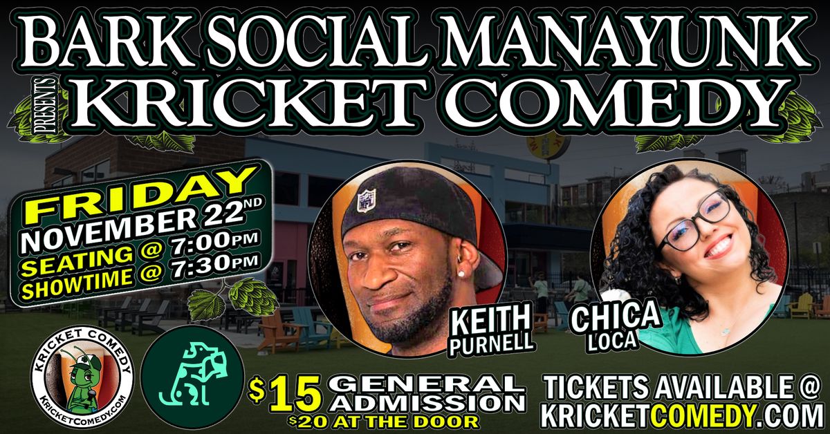 Bark Social Manayunk presents Kricket Comedy