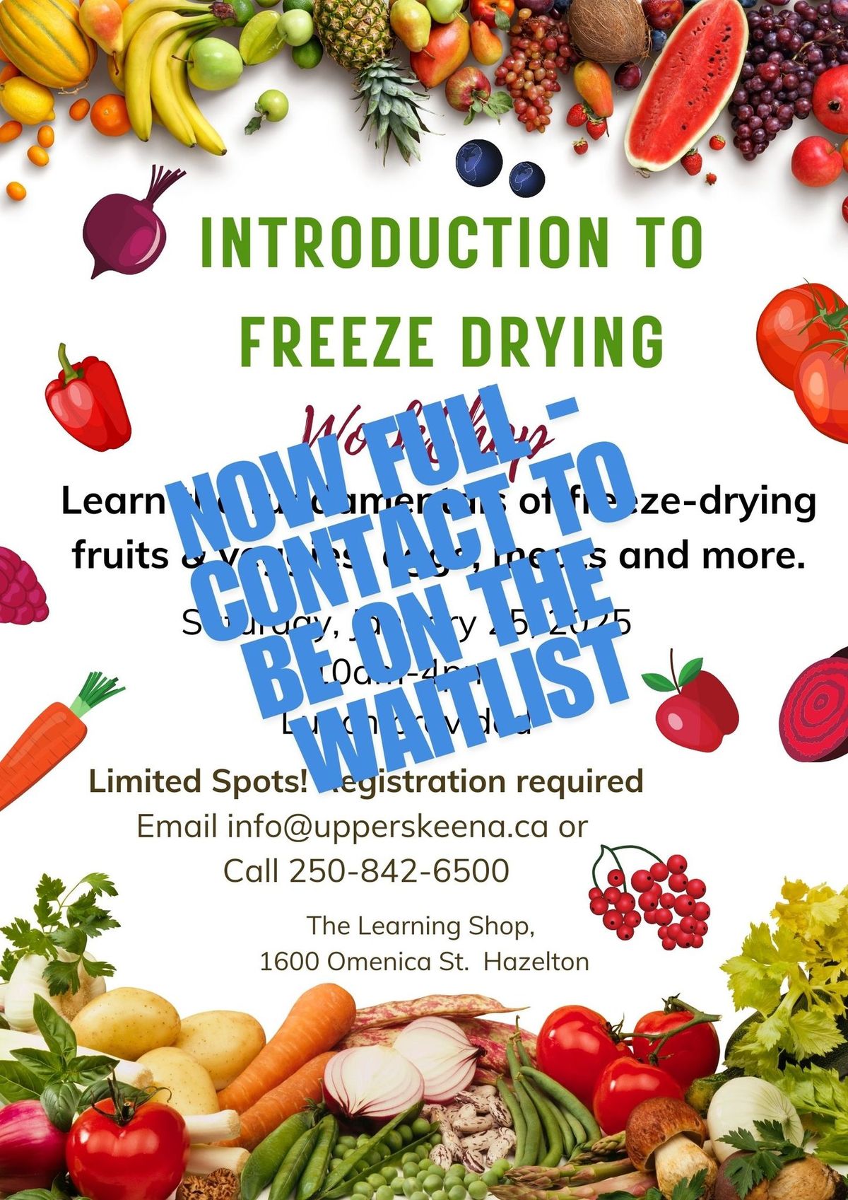 NOW FULL - Introduction to Freeze Drying Workshop