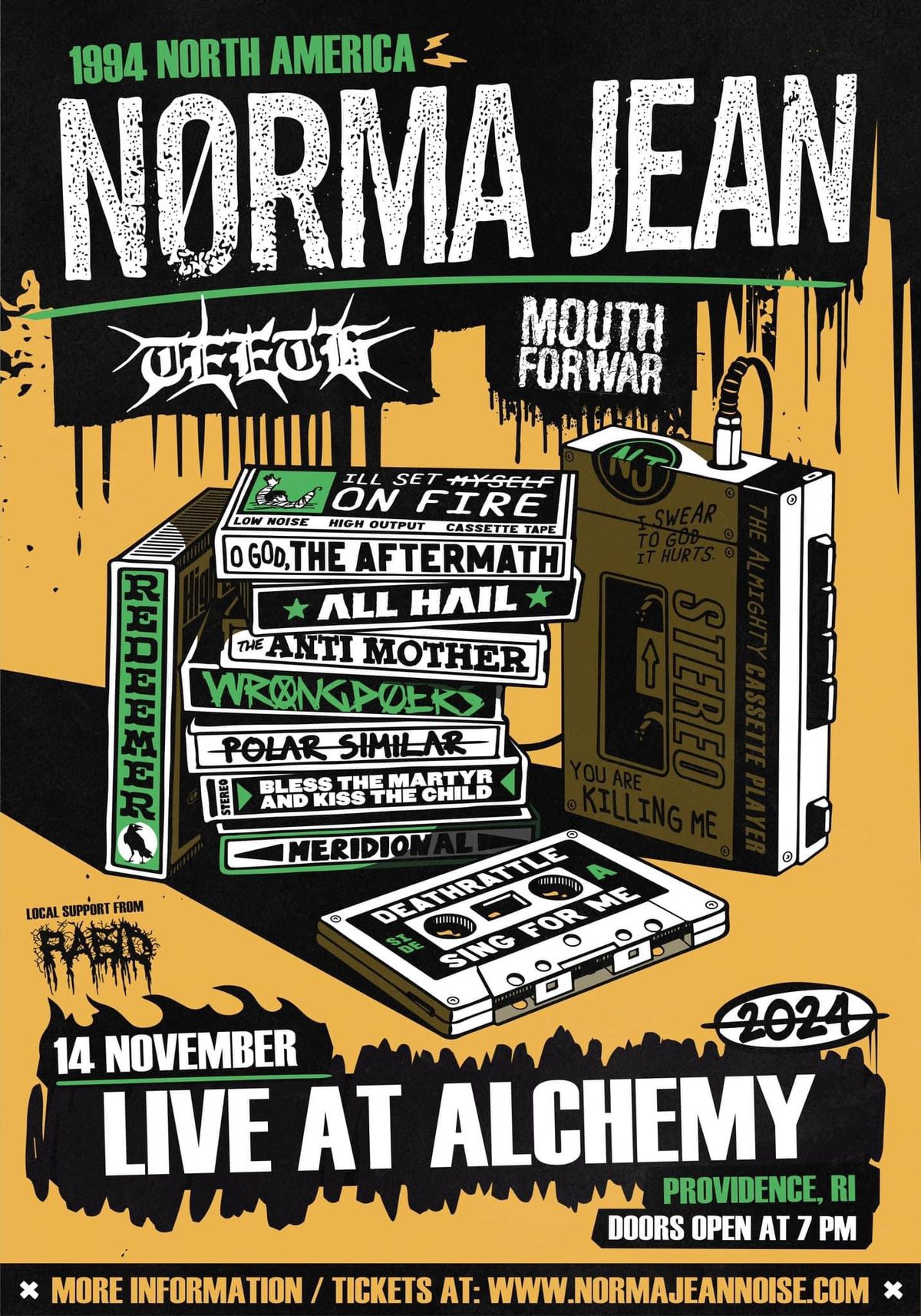 Norma Jean \/ Teeth \/ Mouth For War \/ Rabid at Alchemy