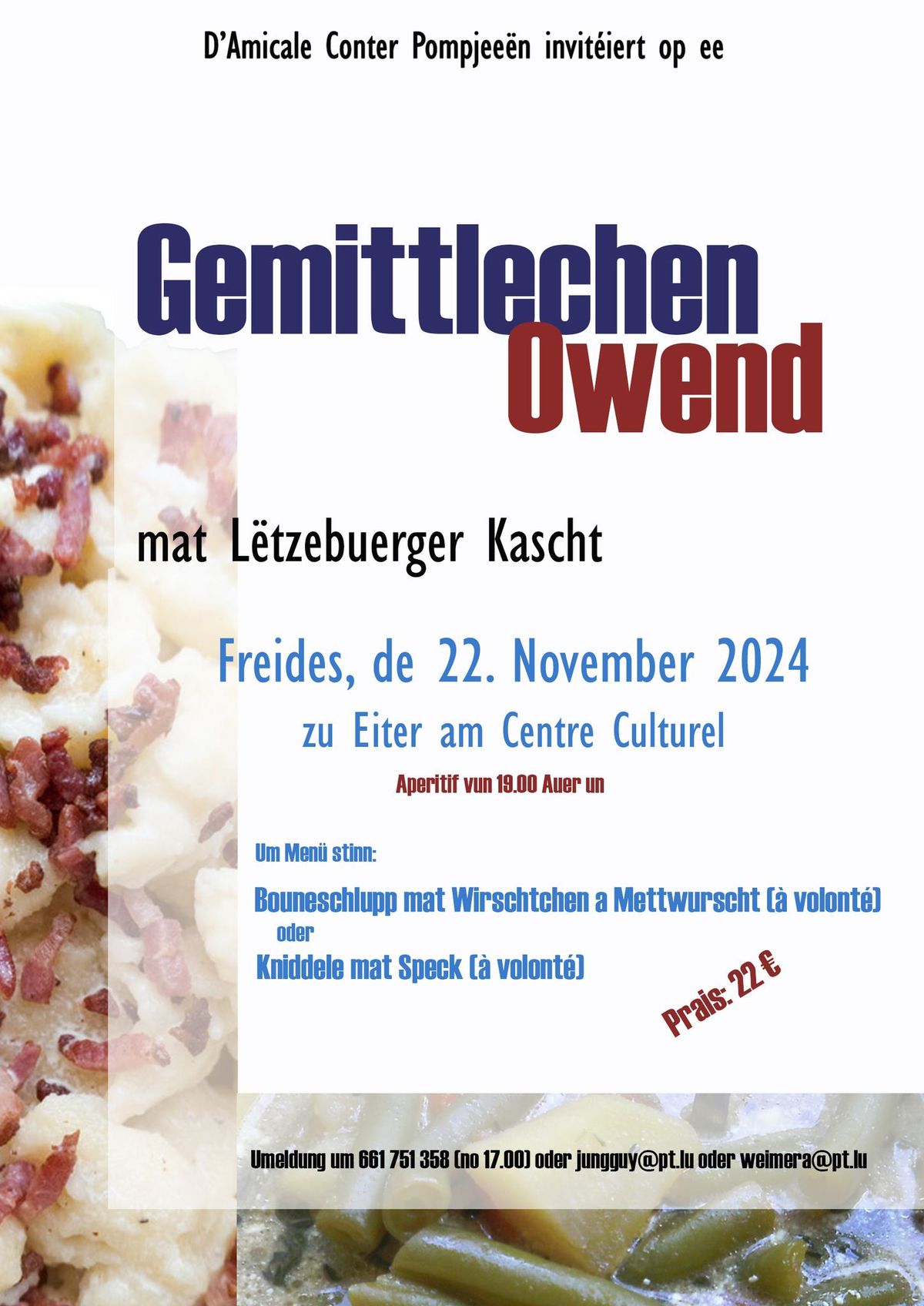 Gemittlechen Owend mat L\u00ebtzebuerger Kascht