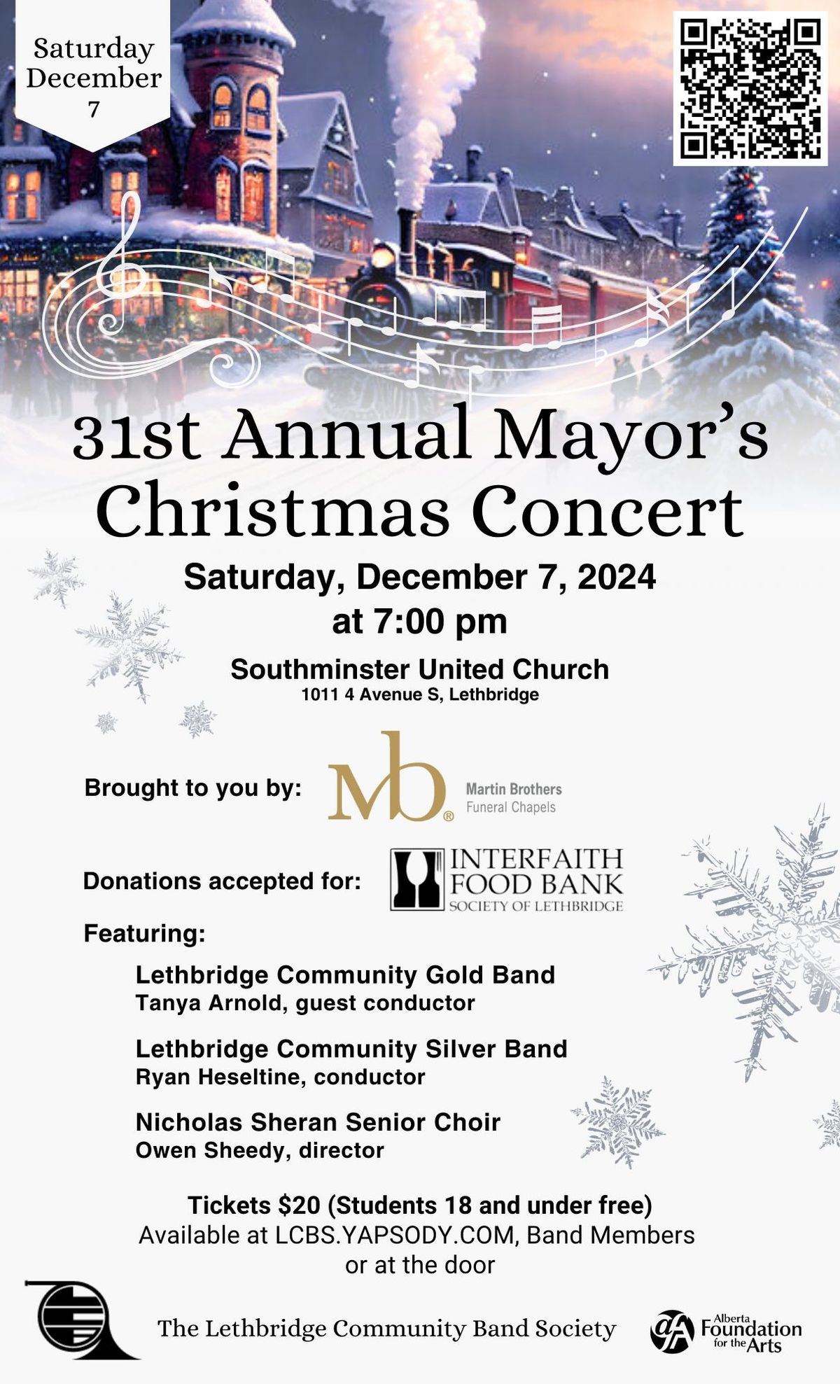 31st Annual Mayor's Christmas Concert with the Lethbridge Community Band Society