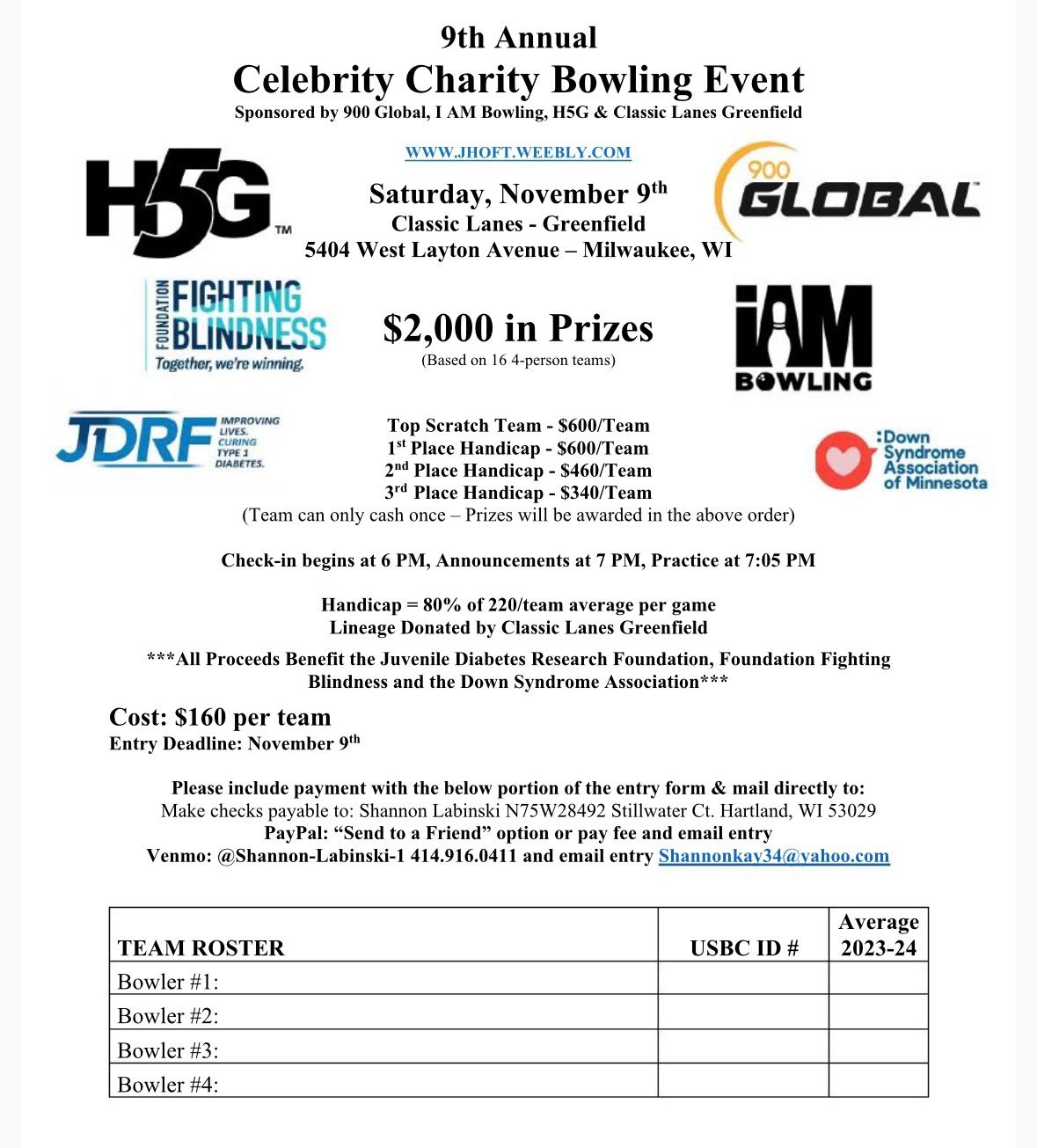 9th Annual Celebrity Charity Bowling Event