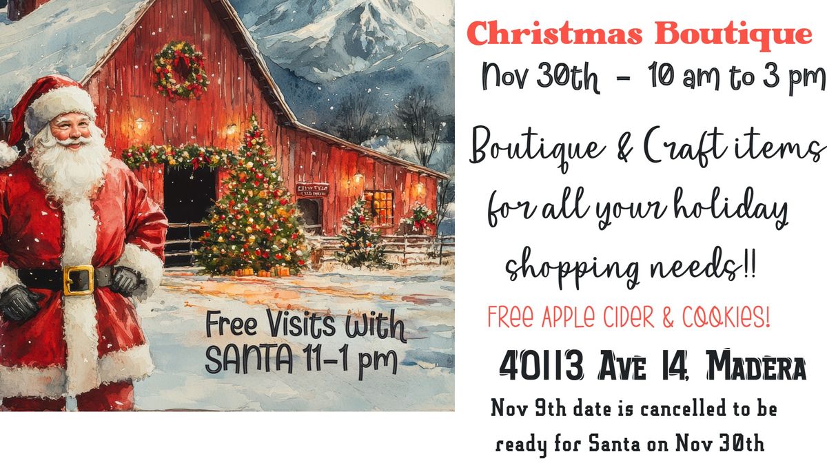 Country Christmas Craft\/Boutique w\/Santa