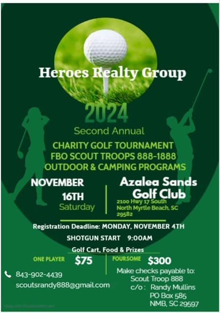 Second Annual CHARITY GOLF TOURNAMENT FBO SCOUT TROOPS 888-1888 OUTDOOR & CAMPING PROGRAMS