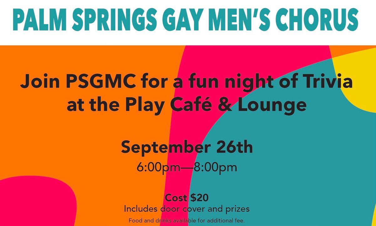 Trivia Night to support Palm Springs Gay Men's Chorus