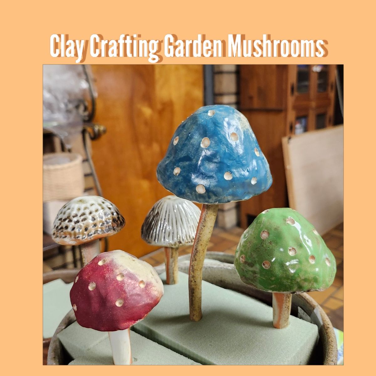 Clay Crafting Garden Mushrooms 