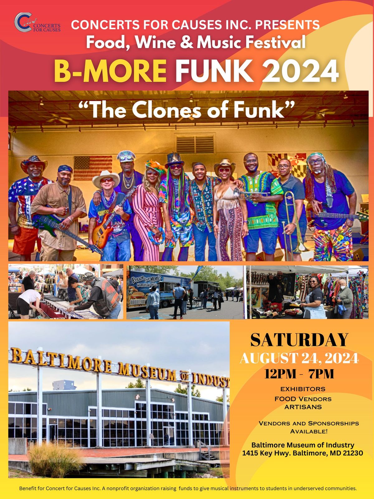 B-MORE FUNK  Food Wine and Music festival 2024 by Concerts for Causes Inc.