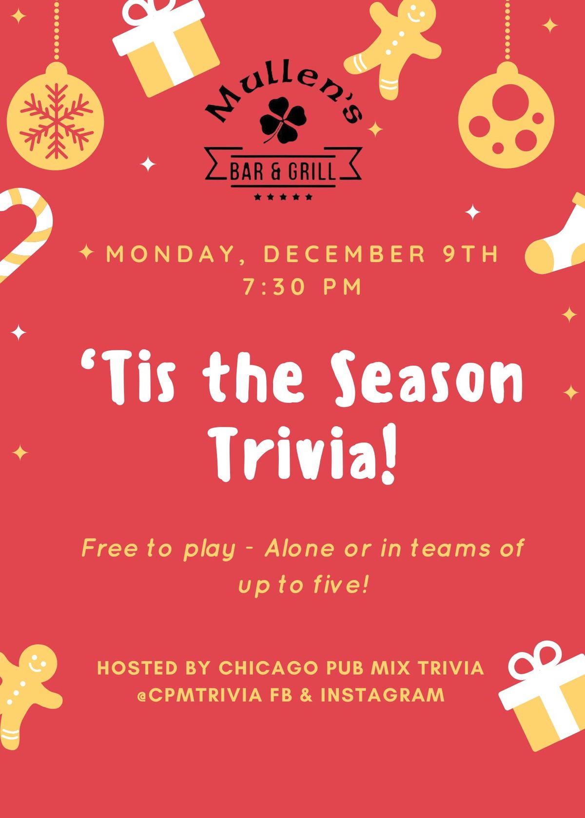 Chicago Pub Mix Christmas Trivia. 