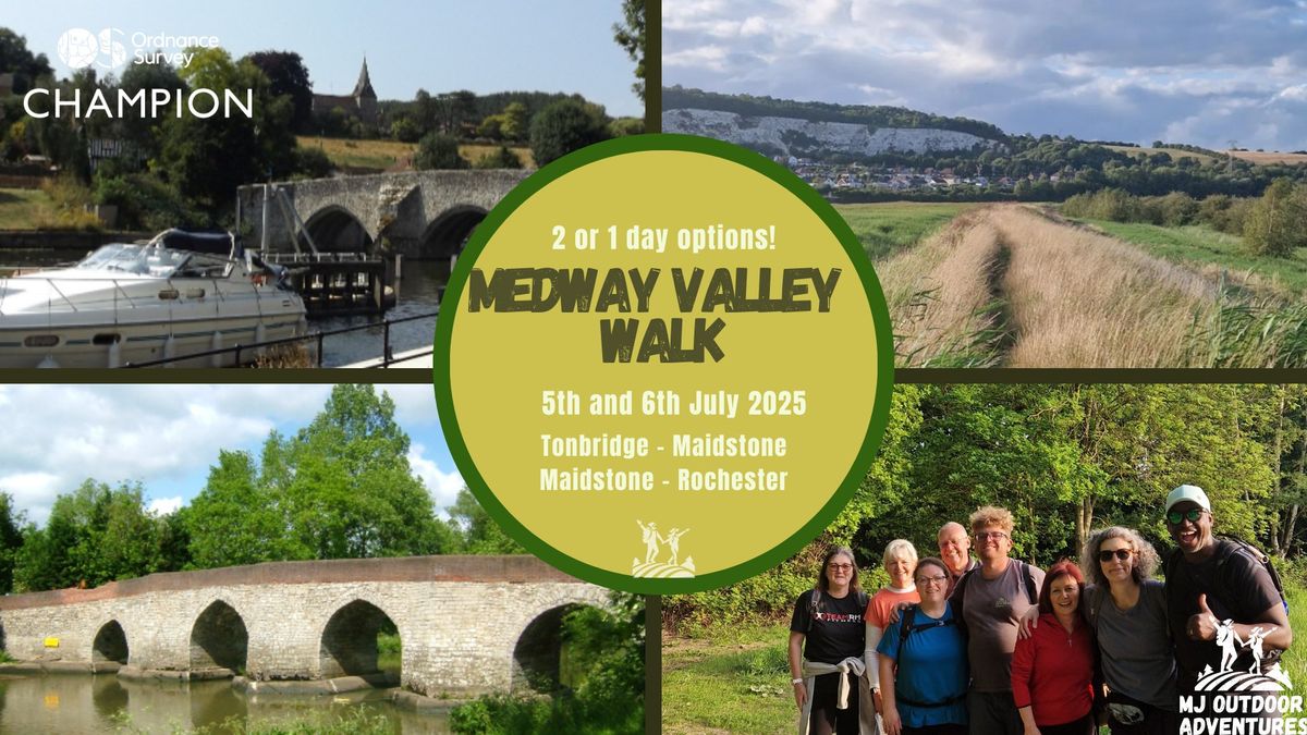  Medway Valley Path \u2013 Day 1 \u2013 Tonbridge \u2013 Maidstone 26km \/ 16 miles Guided Group Walk