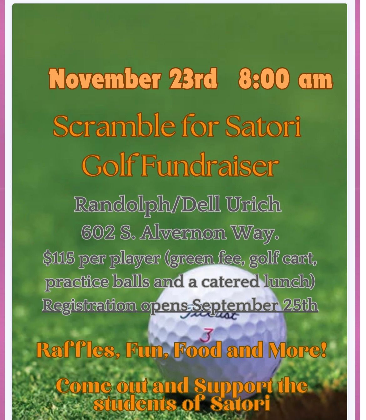 Scramble for Satori Golf Fundraiser 