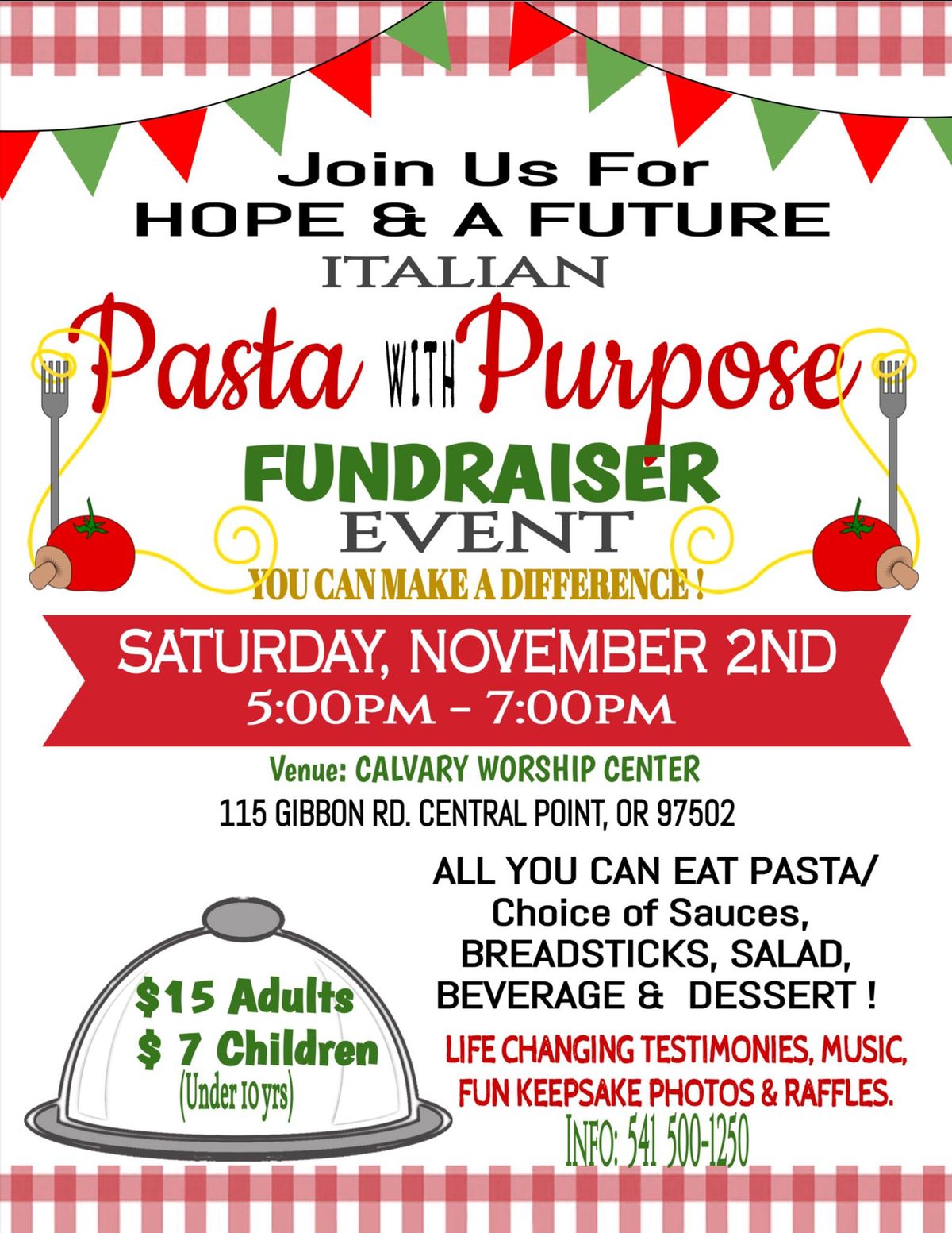 Pasta With Purpose Fundraiser Event