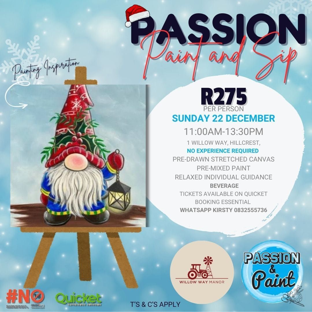 Passion Paint and Sip - Christmas Gnome 