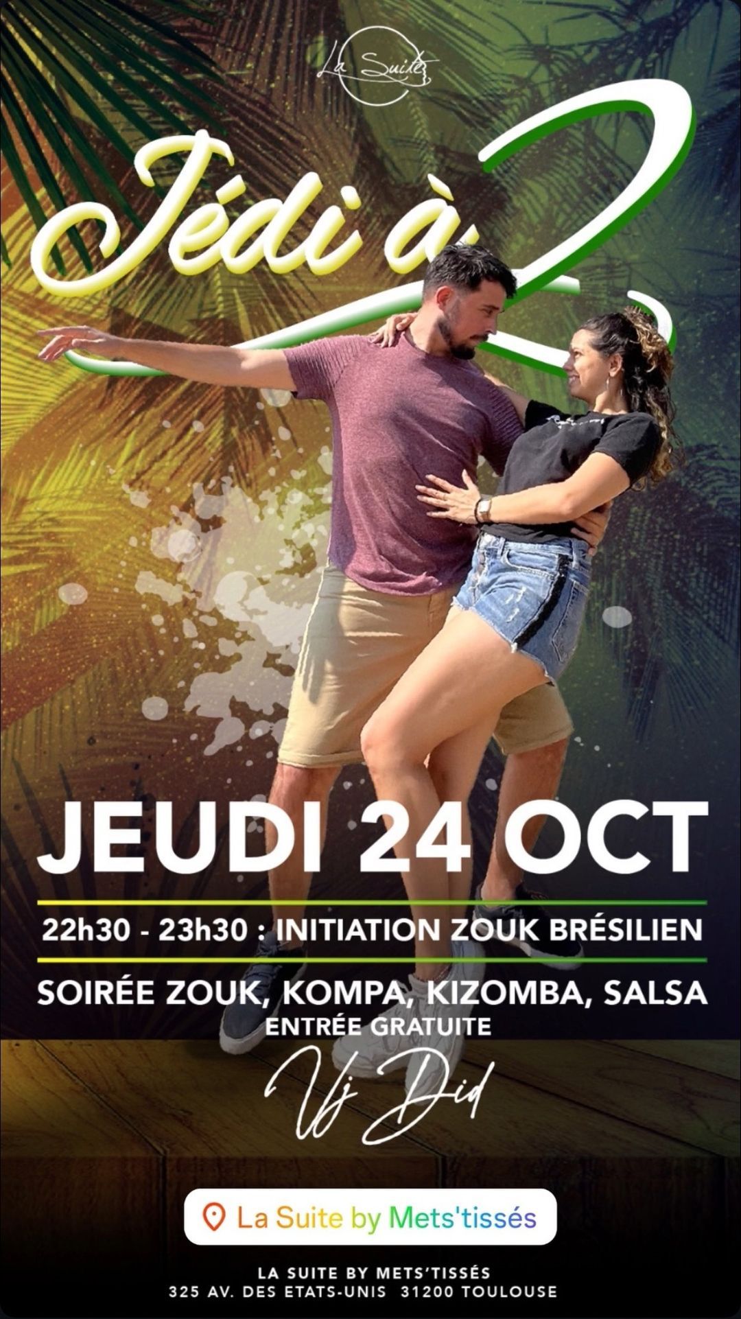 Initiation, aux Zouk br\u00e9silien + soir\u00e9e zouk Br\u00e9silien, Kompa, Kizomba 