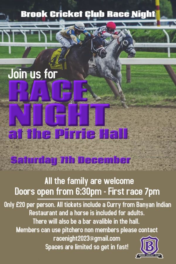 RACE NIGHT AT THE PIRRIE HALL BROOK