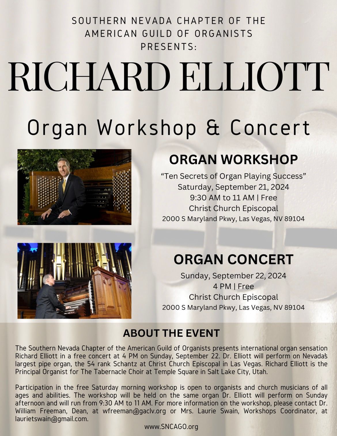 Richard Elliott Pipe Organ Concert