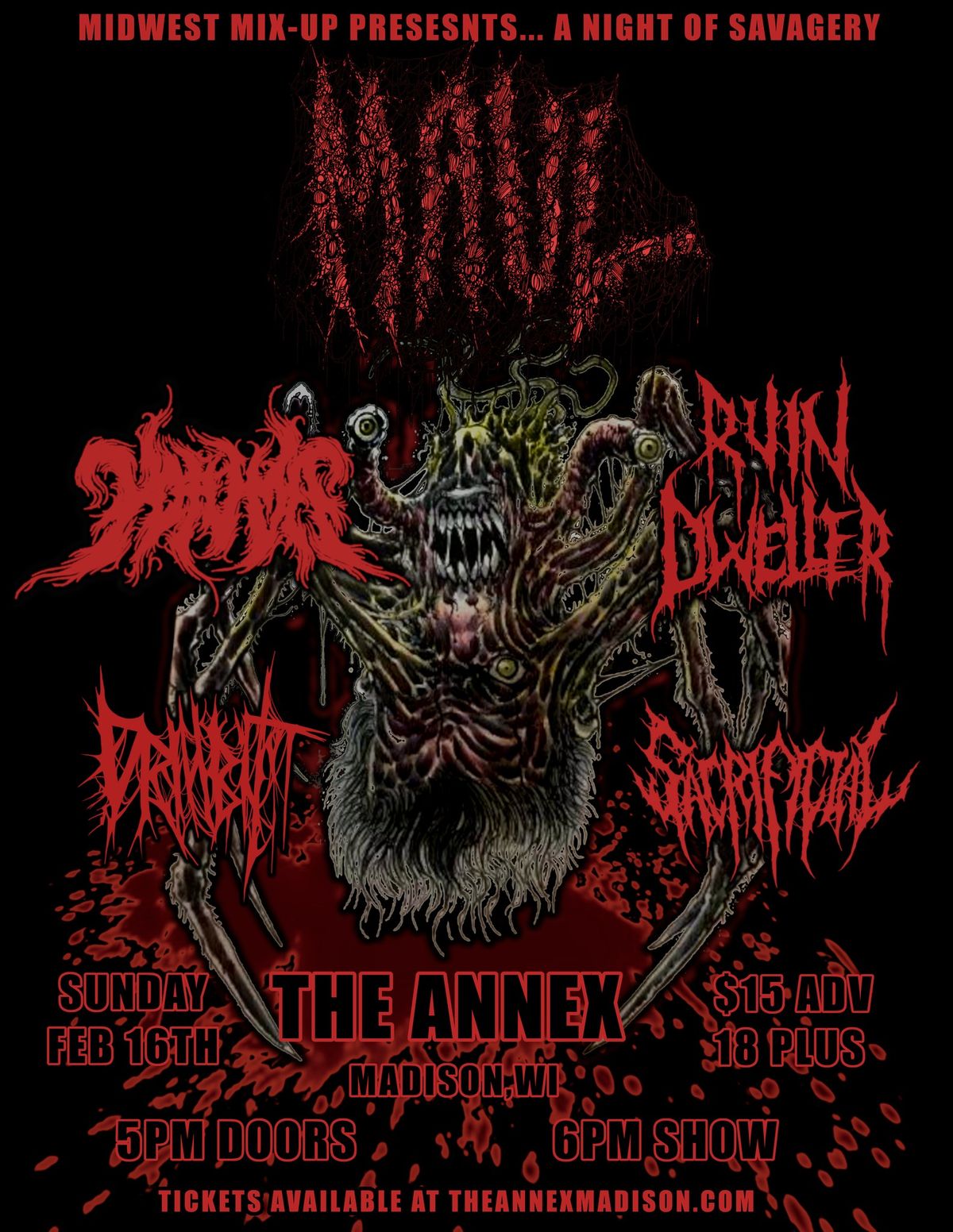 Maul, Yotuma, Ruin Dweller, Sacrificial, Drillbit at The Annex - Madison WI