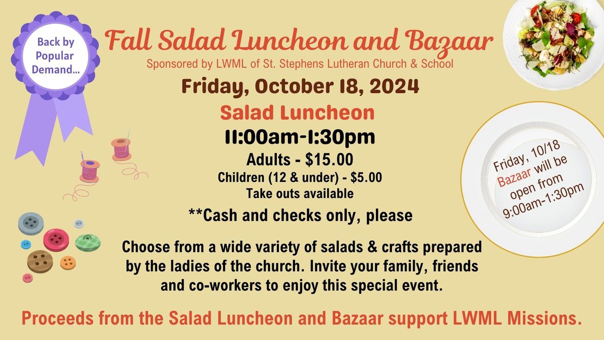 LWML Fall Salad Luncheon & Bazaar