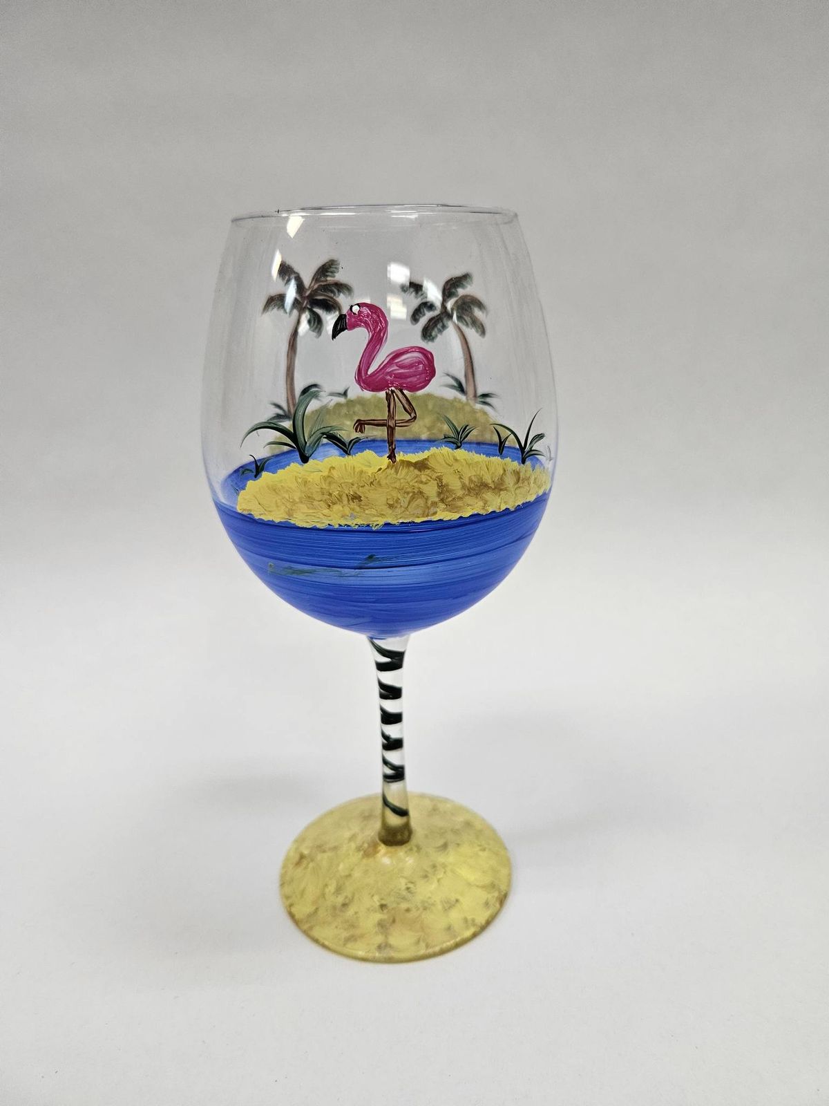 Wine Down Wednesday Includes 1 Drink! Wine Glasses - Flamingo - Paint & Sip Class